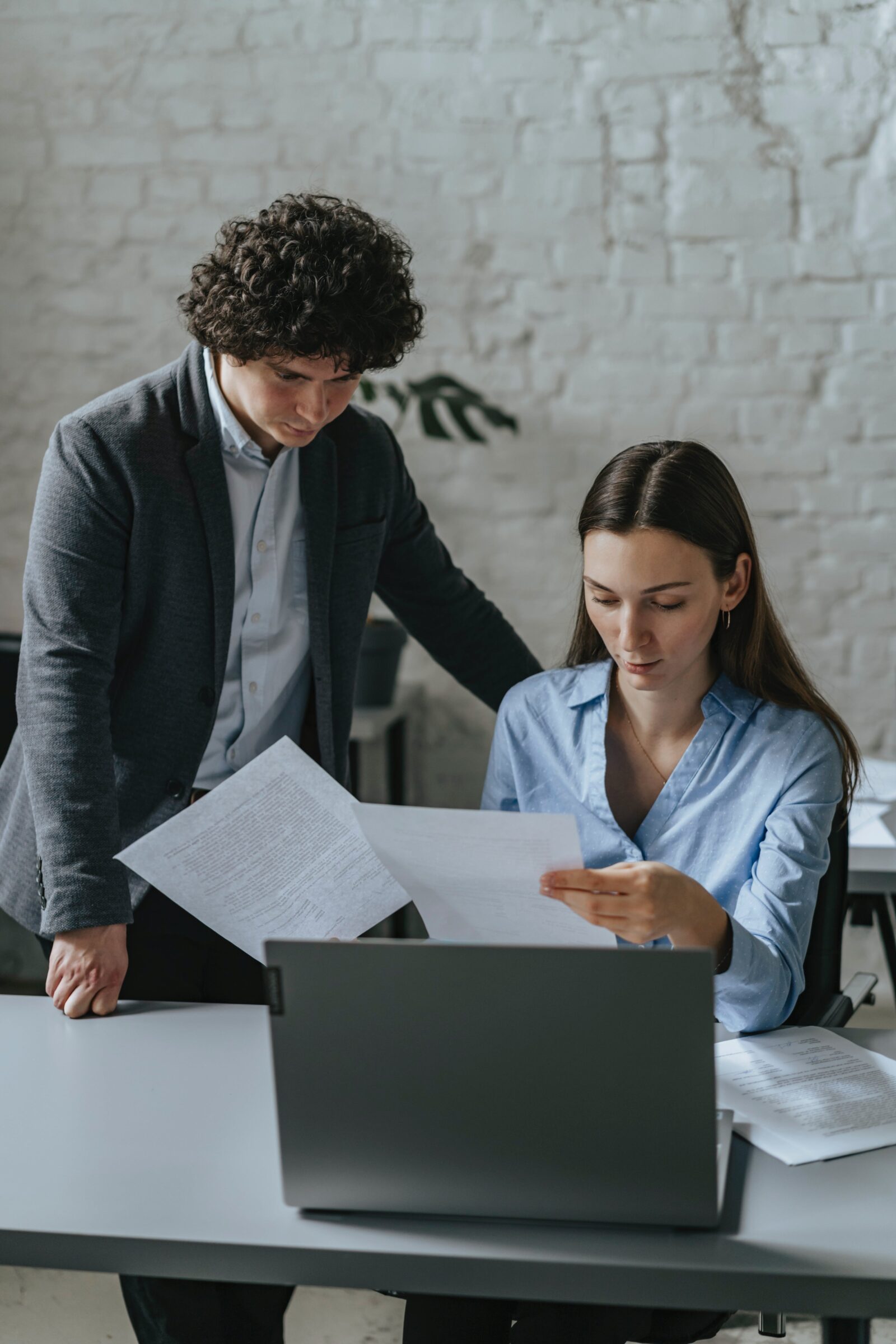 Woman Focused on Work in Office